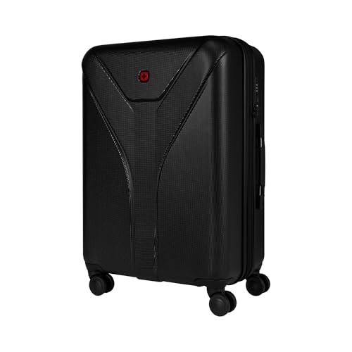Wenger Ibex Medium Maleta de Carcasa rígida con 4 Ruedas, Trolley, Mediana, 64 (78) l, Cierre de Seguridad, Mujer, Hombre, Viajes, Vacaciones, Negro, 612040