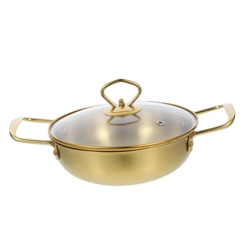 STOBAZA Olla Inoxidable para Cocinar Fideos Sartén Multiusos Doble Asa y Diseño para Estufas de Alcohol y Parrillas Cacerola para Calentar y Cocinar Cocina o