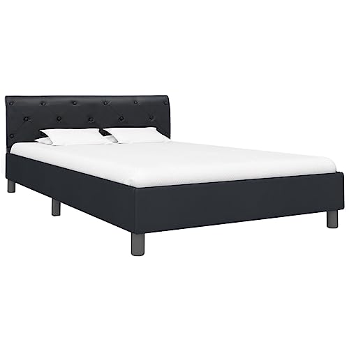 Genérico Estructura de Cama sin colchón Cuero sintético Negro 140x200cm,Mobiliario,Camas y Accesorios,Camas y somieres-284879
