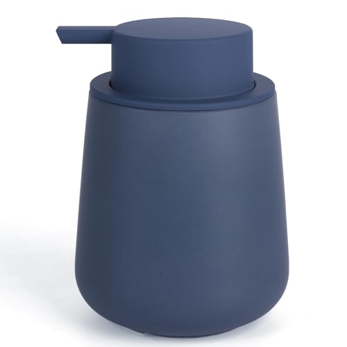 Image of Bosilunlife Soap Dispenser Bathroom - Blue Ceramic Soap Dispenser Lotion Hand Pump Dish Soap Bottle for Kitchen 12oz Refillable Liquid Hand Wash Dispenser for Bathroom