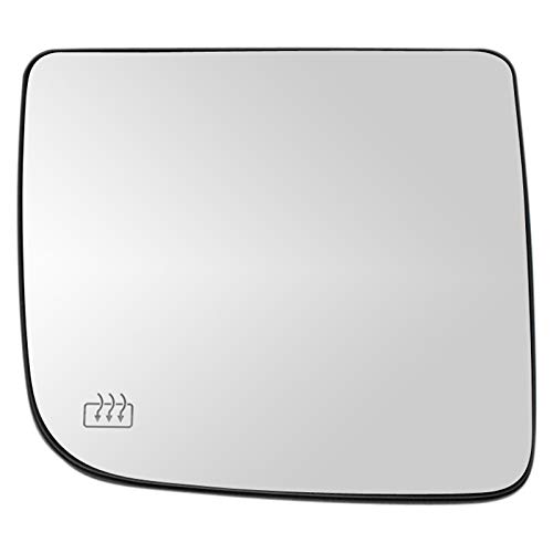 TRQ Passenger Side Towing Mirror Glass Heated with Backing Plate | For 2004-2015 Nissan Titan