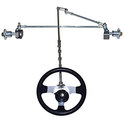 Go-Kart Steering Wheel Kit 640mm Front Steering Gear Rack Joint Tie Rod & Wheel Assembly 168cc Go Kart UTV ATV