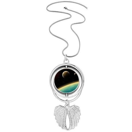 Collier ailes d'ange bleu galaxie aux finitions soignées et cristal durable