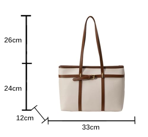 Retro Solid Tote Bag for Women Large Capacity Practical Work Travel Shoulder Bags PU Leather Underarm Bag 20252