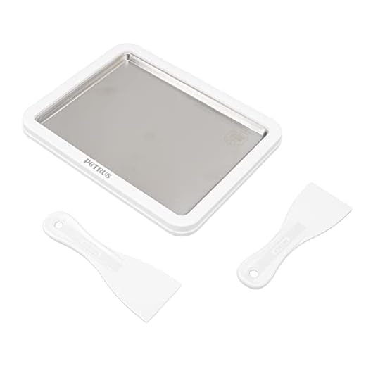 ANKROYU Mini Máquina De Iogurte Frito, Máquina De Sorvete De Frutas Em Aço Inoxidável, Máquina De Iogurte Frito De Grande Capacidade, Bandeja De Sorvete De Frutas DIY Com 2 Pás De Gelo Para Utensílios
