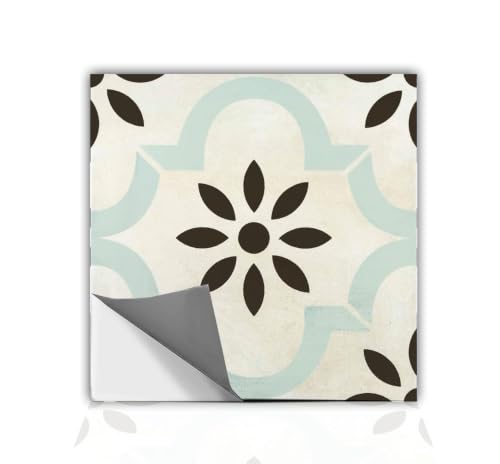 Image of Moroccan Tile Stickers | Waterproof Self Adhesive Peel & Stick Tile Decals for Kitchen Backsplash, Bathroom Wall, Floor, Furniture & Glass (8x8 Inch, Design 16, 36 Pic)
