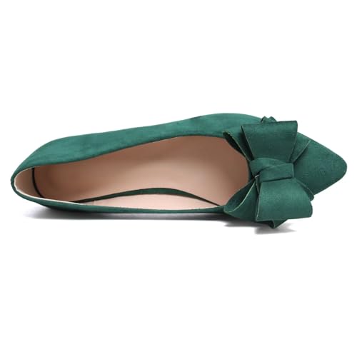 Image of TN TANGNEST Women's Flats Comfortable Dressy Slip On | Pointed Toe Bow Ballet Shoes, Business Casual Office Flats, Suede Flat Shoes