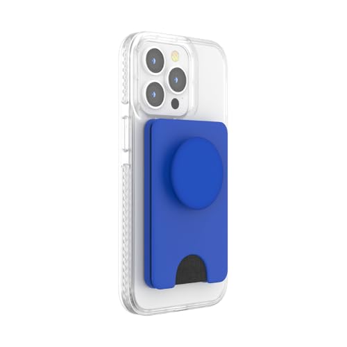 Image of PopSockets Phone Wallet for MagSafe, Phone Card Holder with Grip, Blue - Cobalt