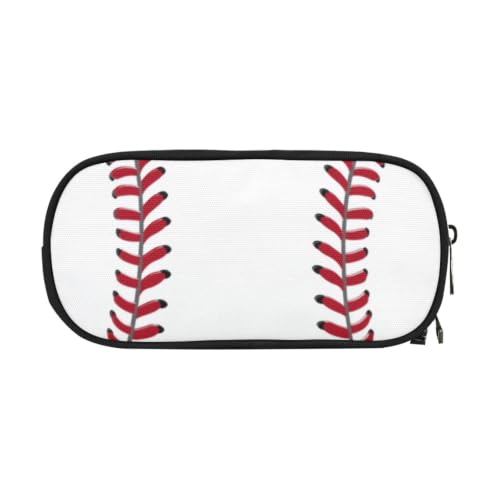 Image of ANANGTEE Cute Baseball Pencil Case for Kids Boys Teen Girls Large Capacity | Small Makeup Bag for Women, Canvas School Supplies Zipper Pouch, Office Desk Soft Organizer Travel Pen Box