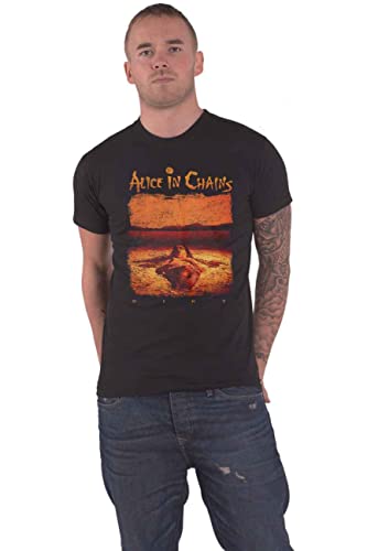 Générique Alice in Chains T Shirt Distressed Dirt Band Logo Nouveau Officiel Homme Noir Size M