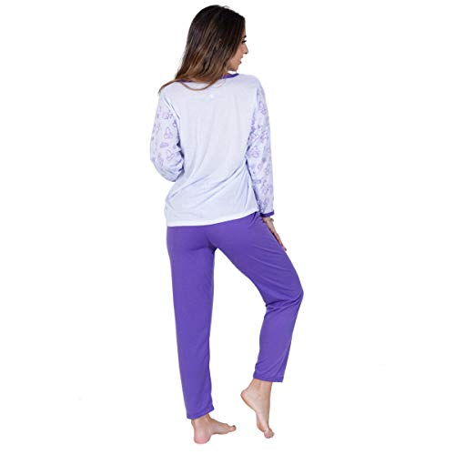 Kit Com 2 Pijamas Femininos Inverno Calça e Blusa (G (42-44))