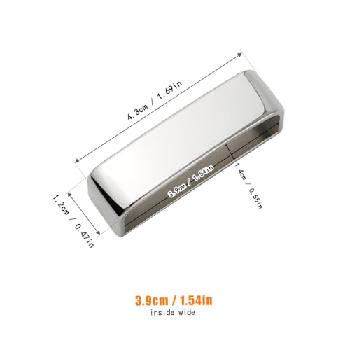 TANJUN 2pcs Belt Loop Keepers 1 1/2" (37mm-39mm) Metal Belt Loops Anti-Slip Frosted Black Men's Belt Buckle Accessories2