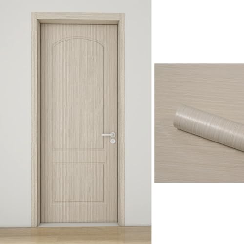 壁紙シール 木目調 接着剤付き ドア用シール 粘着式 家具用リメイクシート北欧 防水 防湿 幅40/60/80/120cm ×長さ2/3/5m DIY 台所 玄関 ドア 扉 テーブル 流し台 家具 (80*200cm,コーンイエロー木目色)