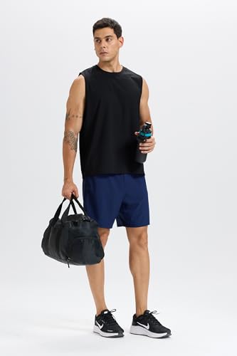 Camiseta sin Mangas para Hombre, Chaleco de Entrenamiento físico, Camiseta Deportiva de Secado rápido para Correr y Gimnasio Negro S