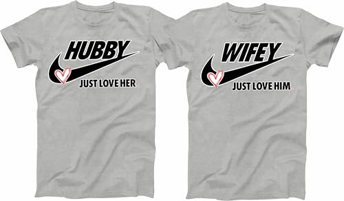 Husband and Wife Jutst LOVE her, Just love Him, Valentines Best gift Couples, Matching Shirts, T-Shirt Tee