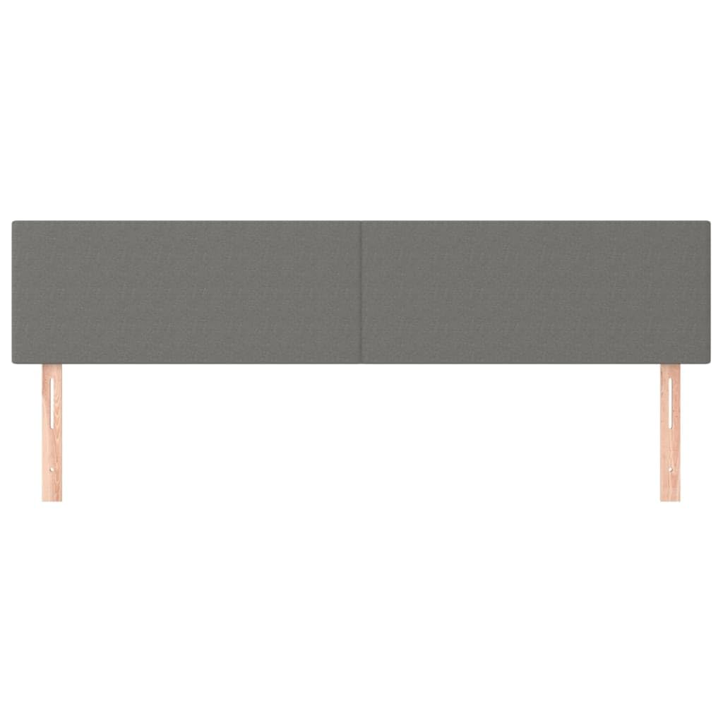 vidaXL Kopfteil, Bettkopfteil mit Holzbeinen, Höhenverstellbar Polsterkopfteil für Bett, Betthaupt Bettzubehör Schlafzimmer, Dunkelgrau 200x5x78/88 cm Stoff