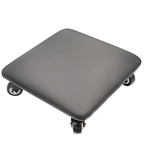 Btibpse Asiento de ruedas giratorio de 360 grados con silla de ruedas, ruedas giratorias universales para el hogar, oficina, fitness y garaje (cuadrado negro)