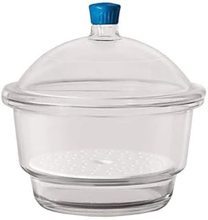 BorosilÂ® Glass Desiccator with Porcelain Plate and Borosilicate Lid with Plastic Knob, Med. Small, (MS), 200 mm Diameter, 1/EA