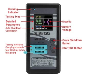 Multiusos M328 TransistorTester ResistanceMeter 128* 160 InductanceMeter CapacitanceMeter ESR