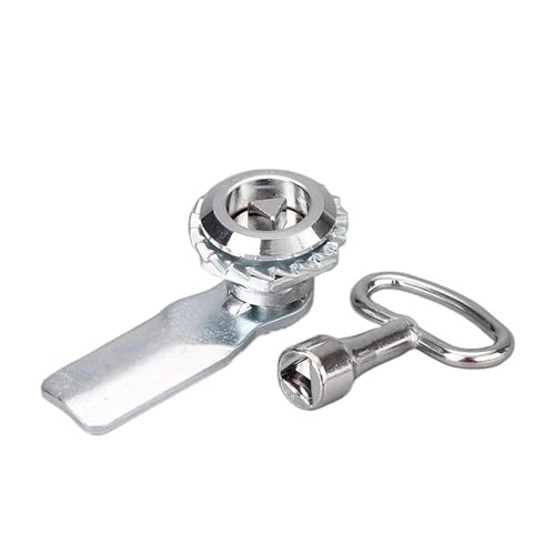 Serrure triangulaire inox pour boîte de distribution avec clé et came rotative robuste