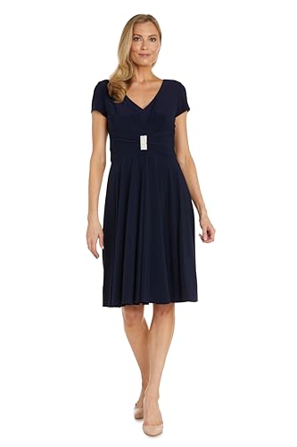 Image of R&M Richards Women's Metallic Foil Print Bodycon Dress W /Draped Capelet - Knee-Length Cocktail Party Outfit