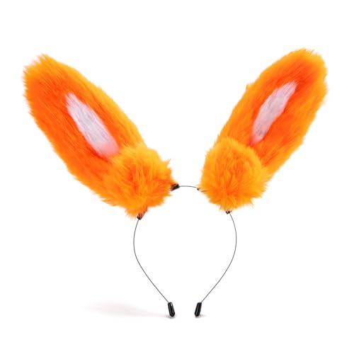 Serre-tête oreilles en fourrure réaliste et bandeau cosplay réglable