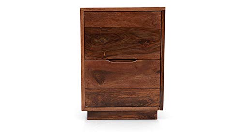 Image of Urban Ladder Zephyr Solid Wood Bed Side Table (Teak Finish)