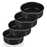 P&P CHEF Non-stick Cake Pan Set of 4, 6 Inch Round Baking Cake Pans Tins for Tier Smash Cakes, Non-Toxic & Solid, Stainless Steel Core & Leak-Proof, 4Pcs