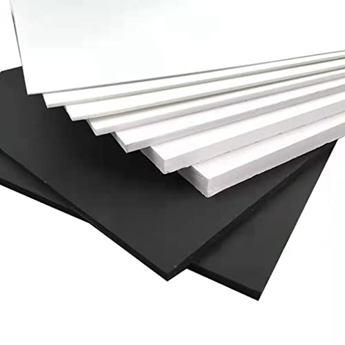 TOFIMA Hoja, Tablero rígido de PVC, lámina de plástico Brillante Blanco y Negro, Vinilo Laminado Impermeable, película Suave Flexible, Modelo Hecho a Mano, Placa de Panel, 1 ud. (Color : 0.5mm, S