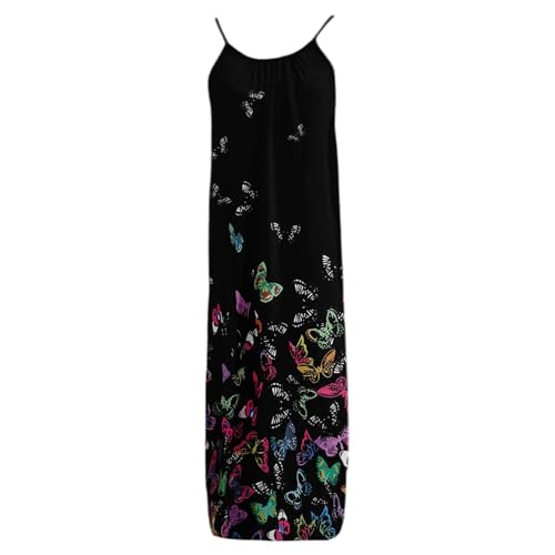 Image of HTHLVMD Backless Cami Dress Summer Dresses for Women 2026 Spaghetti Strap Dresses Womens Solid Color Backless Cami Dress