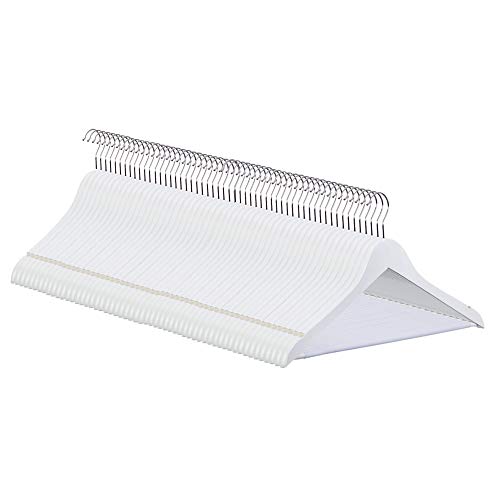 COM-FORT HOUSE | Pack 40 Perchas de Madera Antideslizantes | Color Blanco | Diseño Elegante | Madera Maciza | Perchas con...