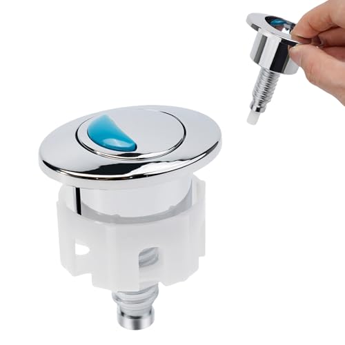 60mm Toilet Flush Button For Cistern Tank Toilet Flush System, Dual Flush Toilet Push Button, 304 Stainless Steel Spring For Leak Prevention, Chrome Finish Cistern Push Replacement