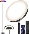 Keepsmile Double Side Lighting Led Floor Lamp with Remote Smart App 36W/2600LM Bright Tall Standing RGB Floor Lamp Angle Multicolor Dimmable Modern Floor Lamps for Livingroom Bedroom Office