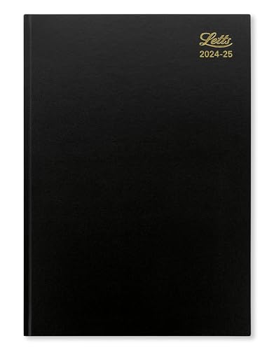 Letts of London Agenda académica 2024/2025 con vista semanal, tamaño A4, color negro