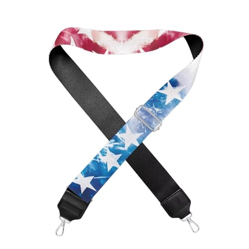 Image of GLENLCWE USA Flag Star Purse Straps Replacement Crossbody Adjustable American Flag Print Bag Strap for Purses, Wide Shoulder Strap for Women
