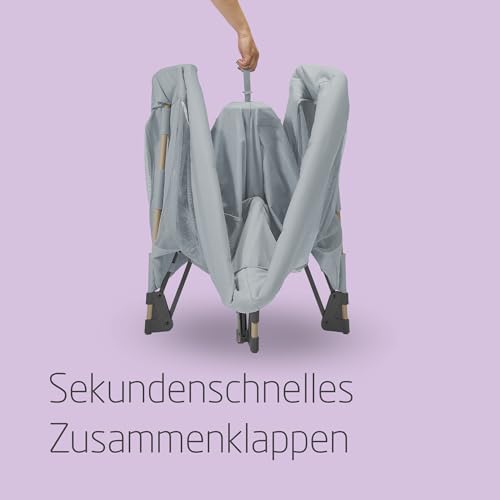 Maxi-Cosi Swift 3-in-1 Reisebett Baby, Babywiege, 0–3,5 Jahre, bis zu 15 kg, Reisebett höhenverstellbar, 2-in-1-Matratze, ultraleicht, in 1 Sekunde klappbar, Reisetasche, Eco Care, Beyond Grey – Bild 4