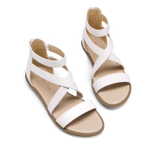 DREAM PAIRS Girls Gladiator Sandals with Zipper Strappy Sandals Toddler/Little Kid/Big Kid4