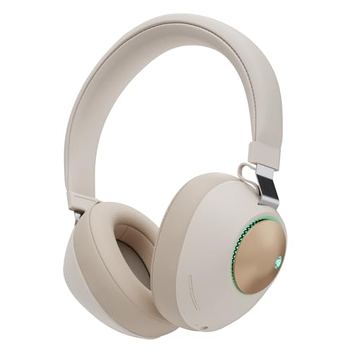 Image of Zebronics Duke (2026 Upgrade) Wireless Headphone, BT v5.3, Upto 60 hrs Playback, 40mm Drivers, Deep Bass, ENC, Gaming Mode, Dual Pairing, LED Lights, Media /Volume Control, Call Function (Beige)