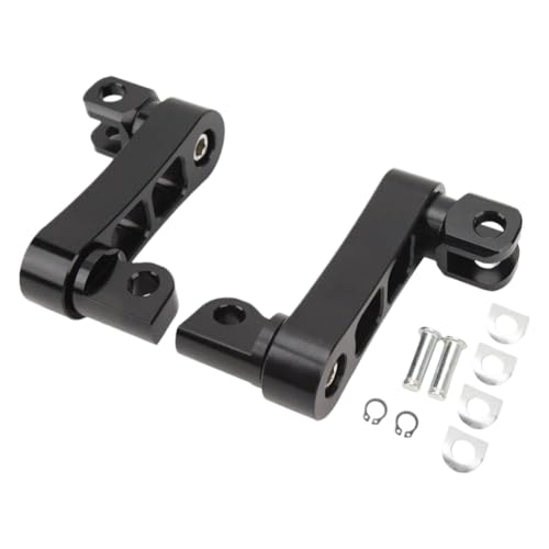 Clavija de pie de moto ajustable y soporte de extensión negro touring