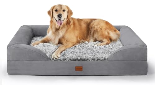Gimars Letto ortopedico per cani extra large, 9,4 cm, con schiuma a forma di uovo 28D, fodera rimovibile e lavabile, fodera impermeabile per cuccioli, anziani, malati
