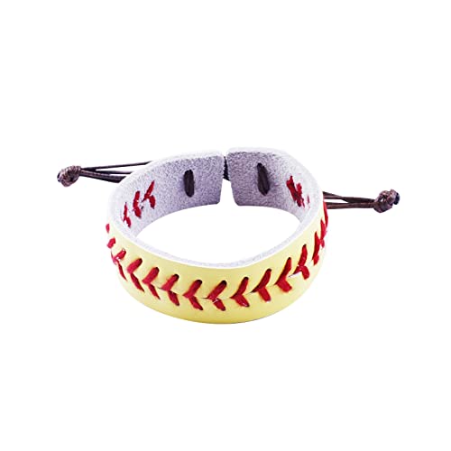 Bracelet athlètes baseball softball en cuir cousu main de sport