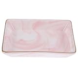 KONTONTY セラミック製マーブル模様収納トレイ ジュエリー用ディスプレイ バスルーム用鹸トレイ マウスウォッシュカップ収納