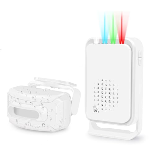 GREENCYCLE Outdoor Motion Sensors with Alarm, Driveway Alarms Wireless Outside Weatherproof, Motion Detection Chime IP64 Waterproof 900ft Long Range Loud Chime Protect Property Security Alert System