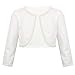 MSemis Cárdigan de Boda con Perlas Bordados para Bebés Niñas Chaqueta de Comunión Bolero Capa Fiesta para Vestido de Boda Dama de Honor Traje Elegante Bautizo Blanco 10-12 años