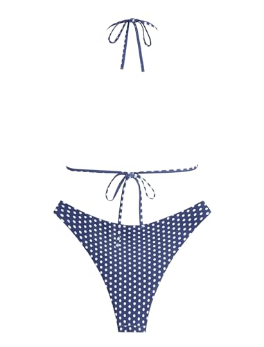 Image of ZAFUL Womens Halter Bikini Sets Triangle Bikinis High Cut Swimsuits 2 Piece Bathing Suits Sexy Swimwear