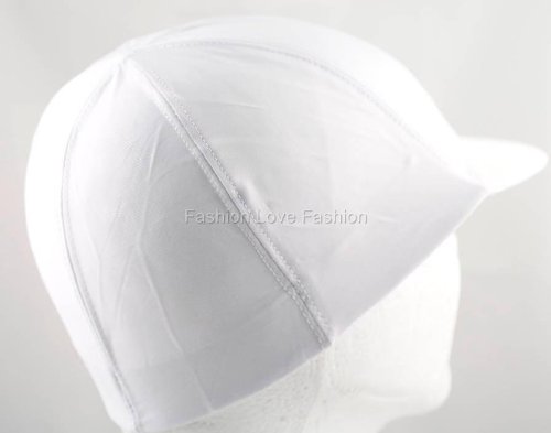 King. J Spandex Visor Dome Cap - White 