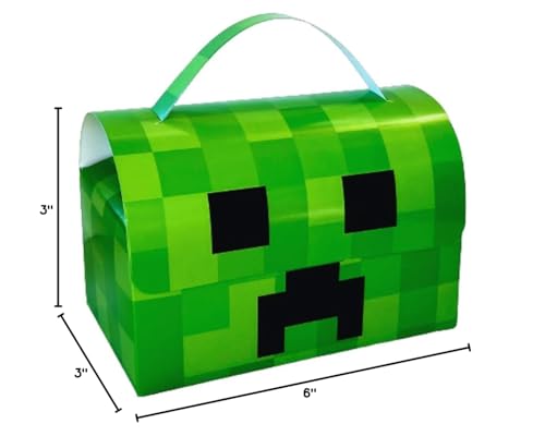 Jayd products, Mining Party Favor Box, (12 Pack) Miner Pixel Video Game Birthday Party Supplies