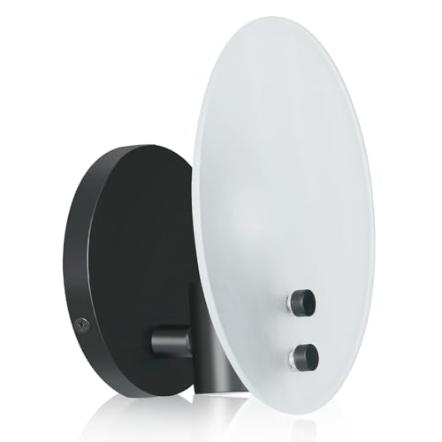 Image of Modern Soft Black Wall Sconces, Room Decor Wall Light Fixture with Oval Style Frosted Glass Shade, Bedroom Decor Wall Mount Light, Wall Lamp for Bedroom,Living Room, Bedside, Bathroom