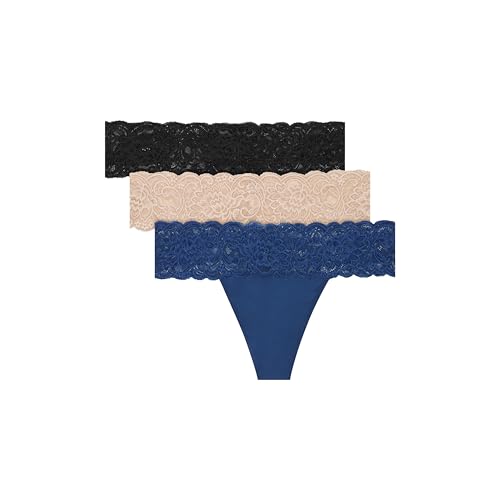 Maidenform Women's Underwear Thongs Pack, 3-Pack, Thong Lace Underwear Women Pack, Sexy Wedding Lace...