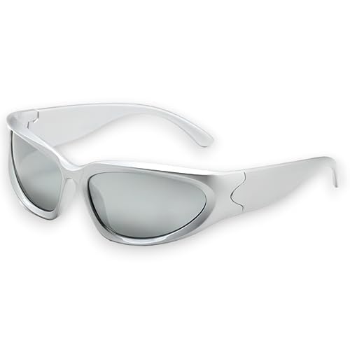 milramtob Y2K Wrap Around Sunglasses Black Shades Sporty Glasses Cyber Aesthetic Eyewear Women Men Rave Party